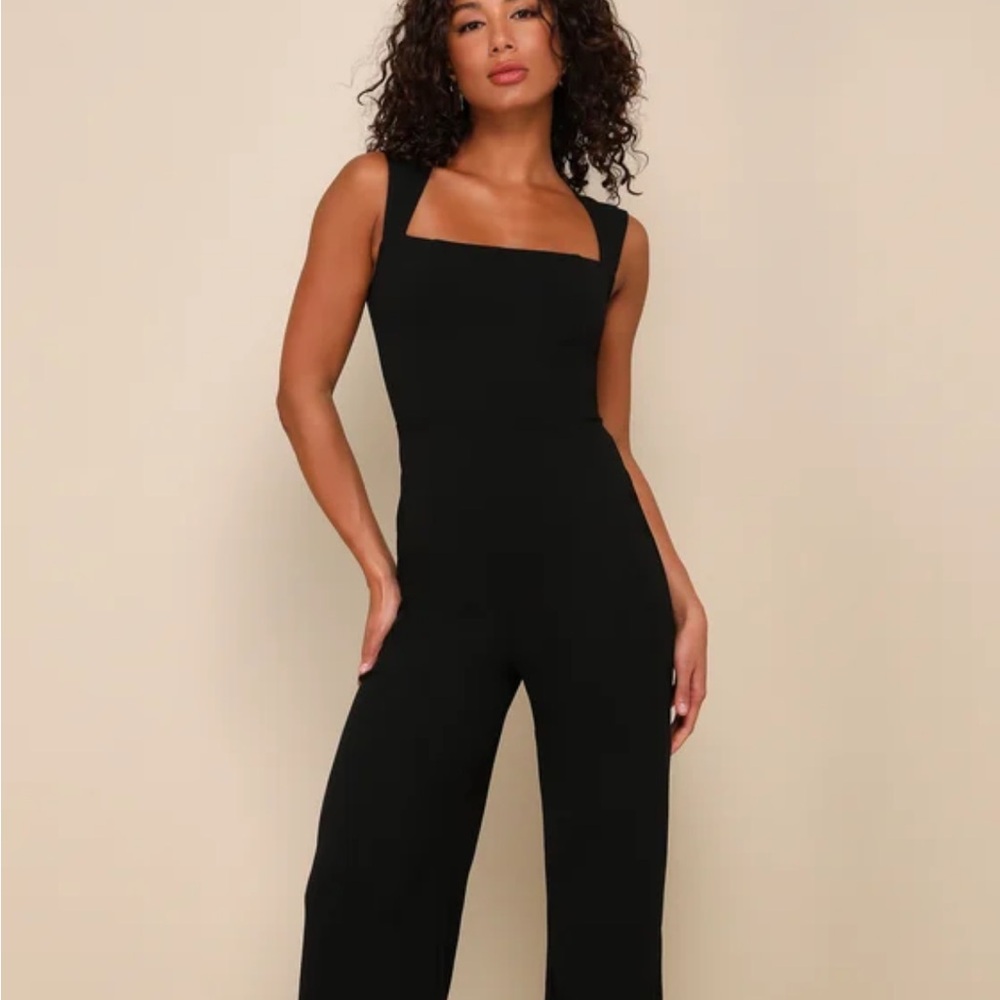 Lulu's Classic Black Strapless jumpsuit
